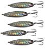 5pcs Fish WOW! 3/4oz Fishing Spoon with a Treble Hook Fish Jigging Casting Lure Baits - Silver Tape view 1