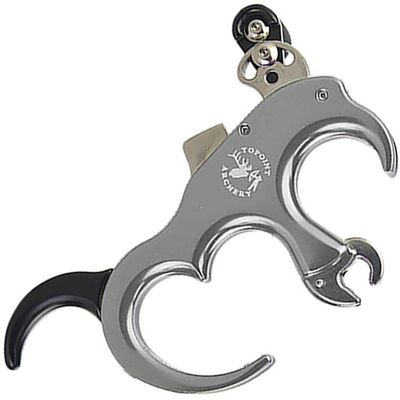 Archery Release Aid Fully Automatic Aluminum Alloy 3 or 4 Finger Release Aid Stainless Steel Release Aid Left or Right Hand for Compound Bow Hunting Shooting Target Trigger (Gray)