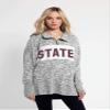 Chicka-d Mississippi State Bulldogs Women's Cozy Fleece Quarter Zip Heather Grey, Medium view 4