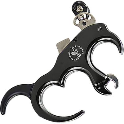 Archery Release Aid Fully Automatic Aluminum Alloy 3 or 4 Finger Release Aid Stainless Steel Release Aid Left or Right Hand for Compound Bow Hunting Shooting Target Trigger (Black)