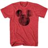 Disney Mickey Mouse Distressed Head Vintage Silhouette Men's Adult Graphic Tee T-Shirt(Heather Red,Medium) view 1