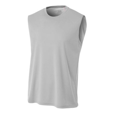 A4 Sportswear Adult Large Silver Cooling Muscle Tee