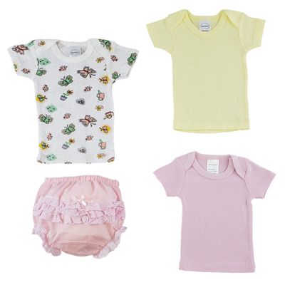 bambini Pink Girl's T-Shirtsand Fancy Pants Underwear