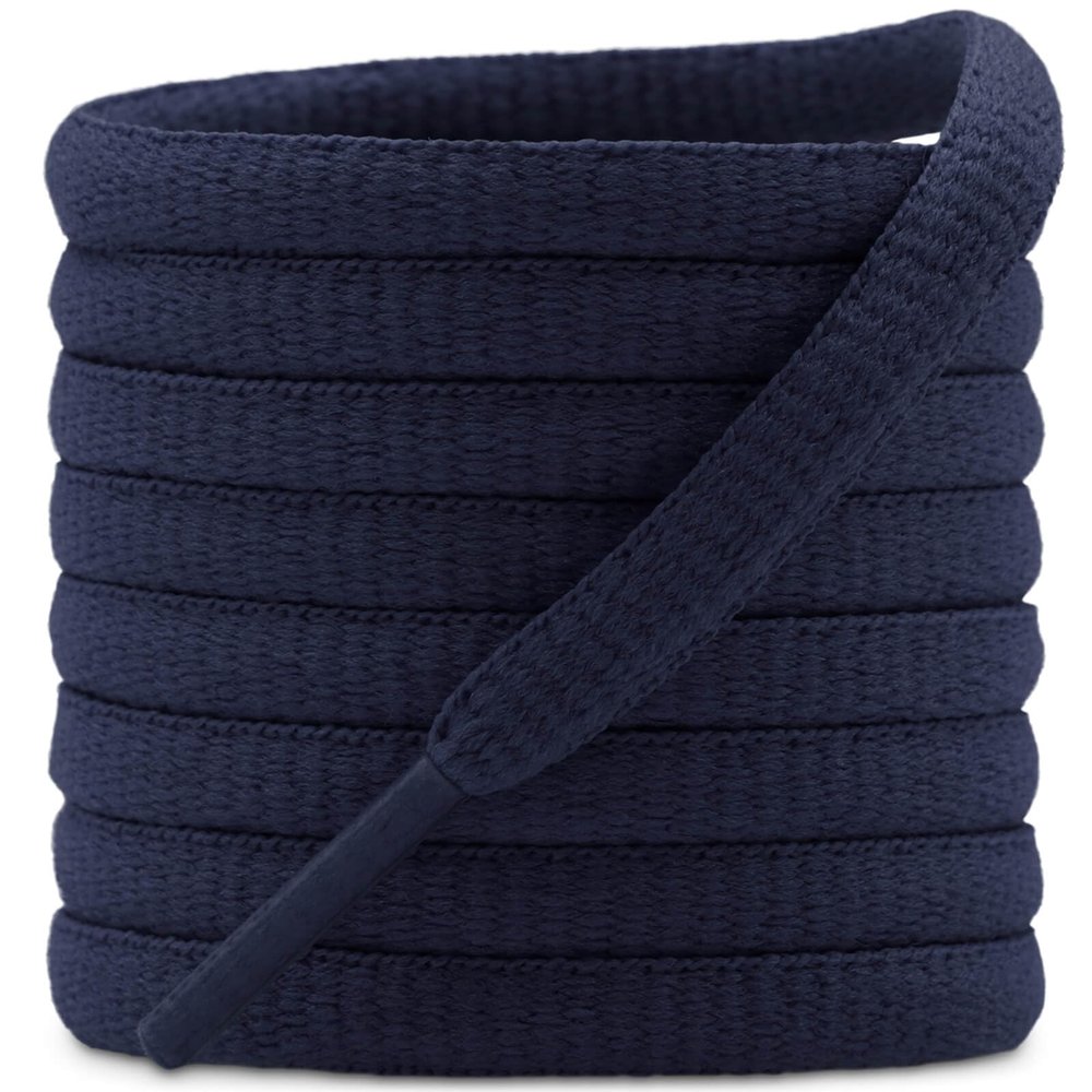 DELELE 2 Pair Oval Shoes Laces Half Round 1/4" Athletic Shoelaces Shoe Strings Navy Blue -63 inch