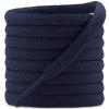 DELELE 2 Pair Oval Shoes Laces Half Round 1/4" Athletic Shoelaces Shoe Strings Navy Blue -63 inch view 1