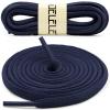 DELELE 2 Pair Oval Shoes Laces Half Round 1/4" Athletic Shoelaces Shoe Strings Navy Blue -63 inch view 2