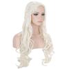 morvally Long Blonde Braided Cosplay Wig Womens Blond Wavy Curly Synthetic Hair Wigs for Halloween Costume Party(Light Blonde) view 2