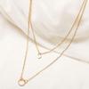 Aluinn Gold Layered Necklace Fashion Sequins Hollow Circle Necklace Chain Women's Choker Lock Necklace view 4