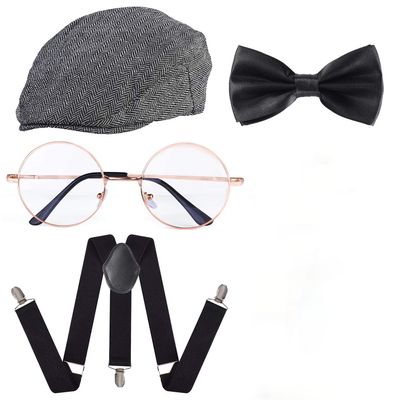 Beelittle 1920s Men Costume Accessories Old Man Costume Grandpa Cosplay Set