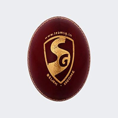 SG Test Cricket Leather Ball - red Standard Size