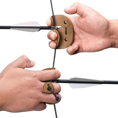 Hide & Drink, Archery Finger Tab, Protect Guard for Recurve Bows, Finger Protector, Shooting Practice Gear Sports & Outdoors, Full Grain Leather, Handmade, Single Malt Mahogany