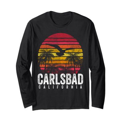 Carlsbad California CA Vintage Retro Distressed Style Gift Long Sleeve T-Shirt