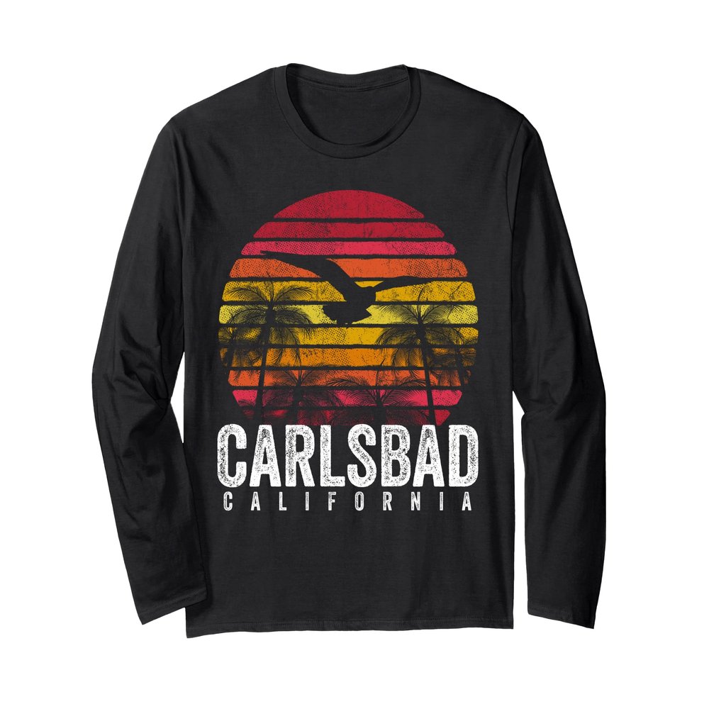 Carlsbad California CA Vintage Retro Distressed Style Gift Long Sleeve T-Shirt