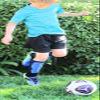 Kids Soccer Shin Guards with Adjustable Straps Ages 4-7. Blue view 3