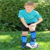 Kids Soccer Shin Guards with Adjustable Straps Ages 4-7. Blue view 4