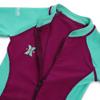 Girls Color Block One Piece Swimsuit Kids Long Sleeve Rash Guard Sunsuit Zipper Swimwear Diving Wetsuit Mock Neck Full Jumpsuit Surfing Beachwear Bathing Suit with UPF 50+ Sun Protection Purple 6-7T view 3