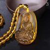 Yunhao8 Bead Chain Necklace Citrine Pendant Ethnic Women Fine Jewelry Wedding Bijoux Buddha Lucky Natural Crystal Accessories Men (3) view 2