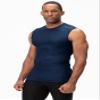 DEVOPS 3 Pack Men's Athletic Compression Mesh Sleeveless Shirts (Medium, Black/Navy/White) view 4