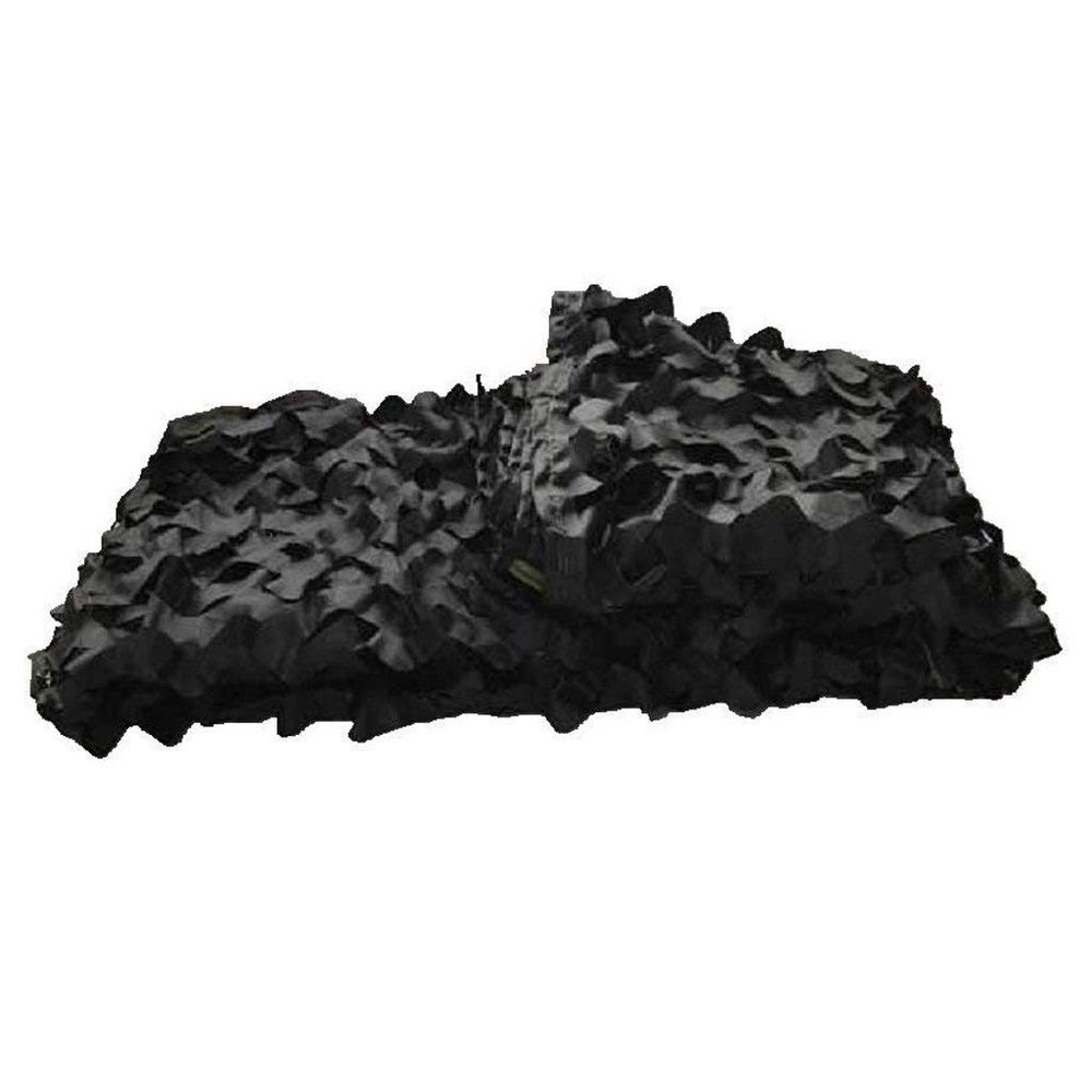 LIYFF-Tarps Camouflage Netting, Woodland Military Camo Netting Sunscreen Nets Plant Awning Canopy for Camping Military Hunting Shooting Army Mesh Nets - Black