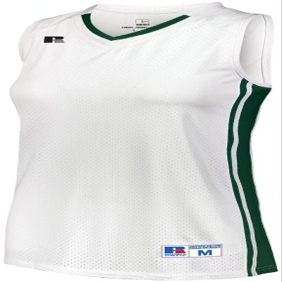 Russell Athletic Ladies Legacy Basketball Jersey White/Dark Green S