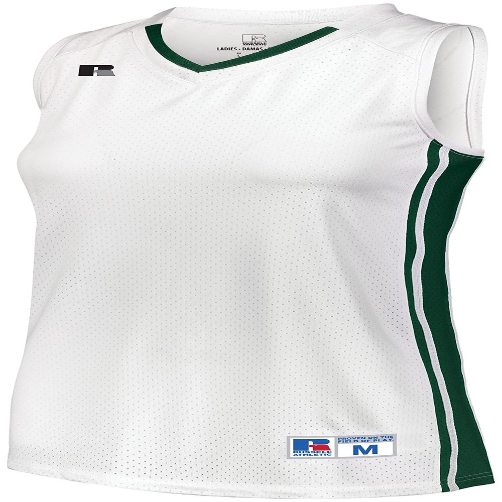 Russell Athletic Ladies Legacy Basketball Jersey White/Dark Green S