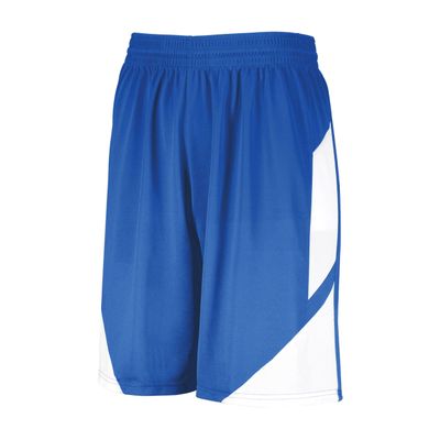 Augusta Sportswear Youth Step-Back Basketball Shorts, Royal/White, S