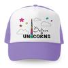 Grom Squad Kids Trucker Hat - Mesh Adjustable Baseball Cap for Boys & Girls - Baby, Infant, Toddler, School-Age Sizes (5-10yrs (Super), Believe in Uni, Lavender/White) view 1