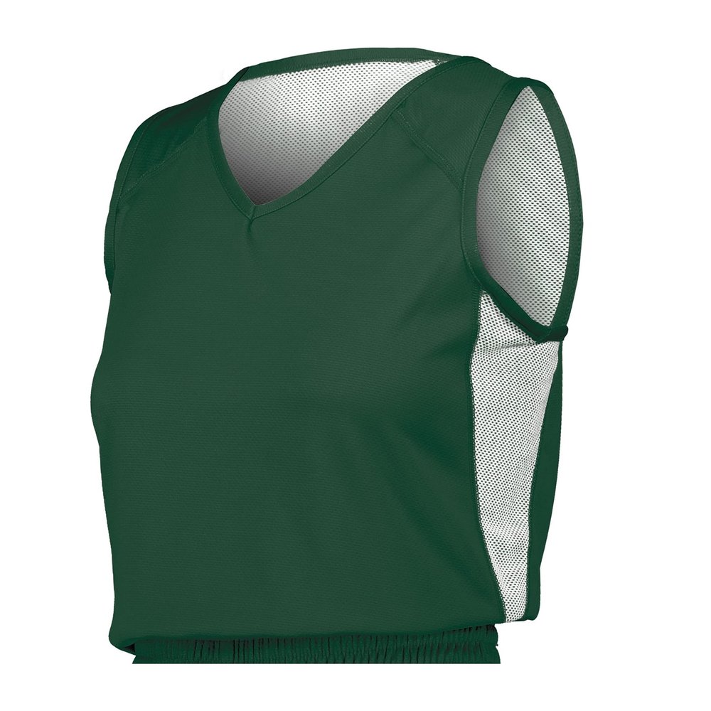 Ladies Undivided Single Ply Reversible Jersey Dark Green/White L