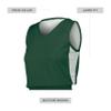 Ladies Undivided Single Ply Reversible Jersey Dark Green/White L view 3
