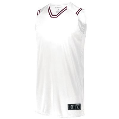 Holloway Sportswear Boys Retro Basketball Jersey S White/Maroon