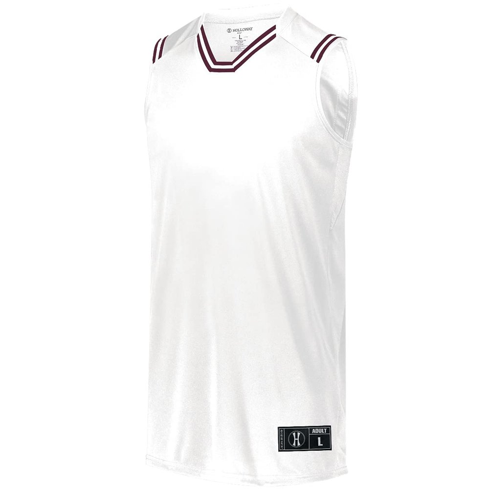 Holloway Sportswear Boys Retro Basketball Jersey S White/Maroon