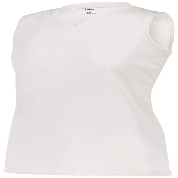 Augusta Sportswear Girls Sleeveless Wicking Attain Jersey, White, M