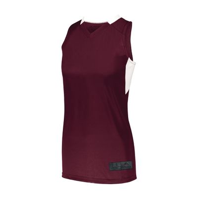 Augusta Sportswear Womens Step-Back Basketball Jersey, Maroon/White, 2XL