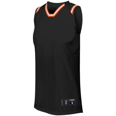 Holloway Sportswear Womens Retro Basketball Jersey M Black/Orange/White