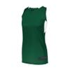 Augusta Sportswear Womens Step-Back Basketball Jersey, Dark Green/White, 2XL view 1