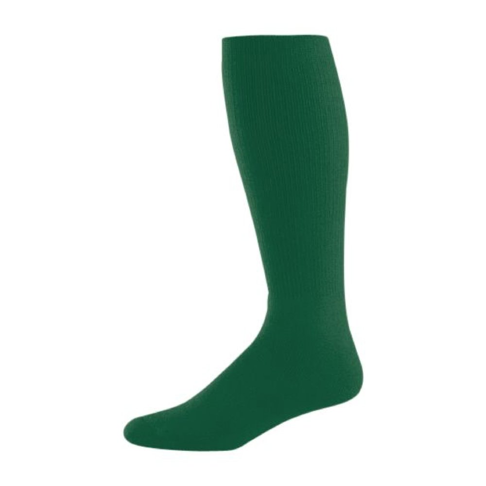 Augusta Sportswear High Five Versatile Performance Knee-High Athletic Socks for Soccer, Football, and Softball, Dark Green, Medium
