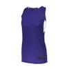 Augusta Sportswear Womens Step-Back Basketball Jersey, Purple/White, 2XL view 1