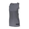 Augusta Sportswear Womens Step-Back Basketball Jersey, Graphite/White, L view 1