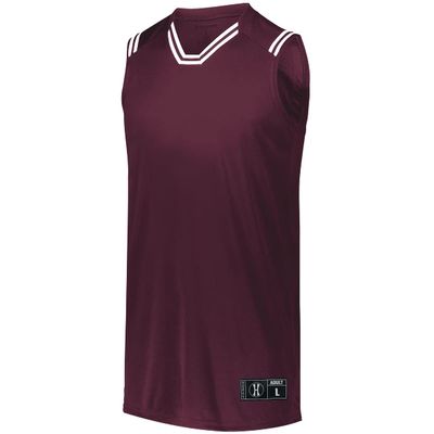 Holloway Sportswear Boys Retro Basketball Jersey XL Maroon/White