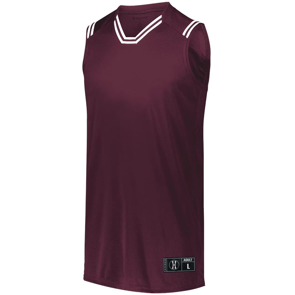 Holloway Sportswear Boys Retro Basketball Jersey XL Maroon/White