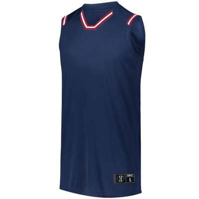 Holloway Sportswear Boys Retro Basketball Jersey M Navy/Scarlet/White