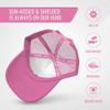 Grom Squad Kids Trucker Hat - Mesh Adjustable Toddler Baseball Hat for Boys & Girls - Baby, Infant, Toddler, School-Age Sizes 2-5 Years, Mermaid at Heart, Pink/White view 2