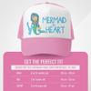 Grom Squad Kids Trucker Hat - Mesh Adjustable Toddler Baseball Hat for Boys & Girls - Baby, Infant, Toddler, School-Age Sizes 2-5 Years, Mermaid at Heart, Pink/White view 3