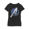 Marvel girls Marvel Classic Avengers Game Circle Logo Short Sleeve Tee T Shirt, Black, Small US view 1