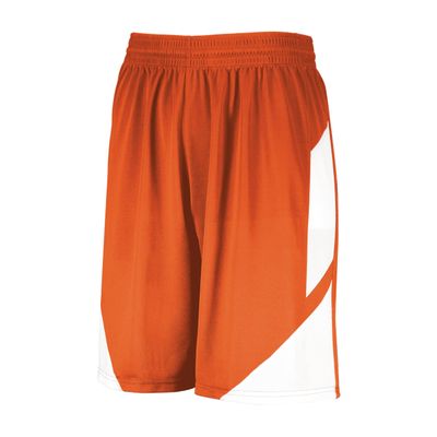 Augusta Sportswear Youth Step-Back Basketball Shorts, Orange/White, M