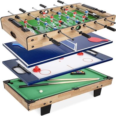 Home Family Party Competition Game Kids Adult Air Powered Hockey Billiards Table Tennis Football Game 4 in 1 Multi Game Swivel Table