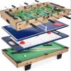 Home Family Party Competition Game Kids Adult Air Powered Hockey Billiards Table Tennis Football Game 4 in 1 Multi Game Swivel Table view 1