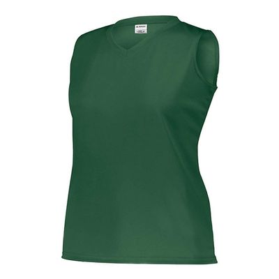 Augusta Sportswear Girls Sleeveless Wicking Attain Jersey, Dark Green, S