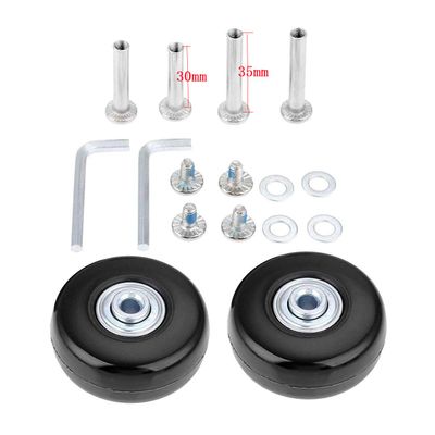 F-ber Luggage Suitcase Wheels Replacement Kit 64mm x 18mm with ABEC 608zz Inline Outdoor Skate Replacement, One Set of (2) Wheels (OD:64 W:18 ID:6 Axles:30 & 35mm)