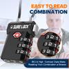 SURE LOCK TSA Approved Cable Luggage Lock TSA Locks for Luggage with Visual Inspection Indicator, Resettable 3-Digit Combination, Zinc Alloy Body for Suitcases, Backpacks, Gym Lockers(Four Colors) view 3